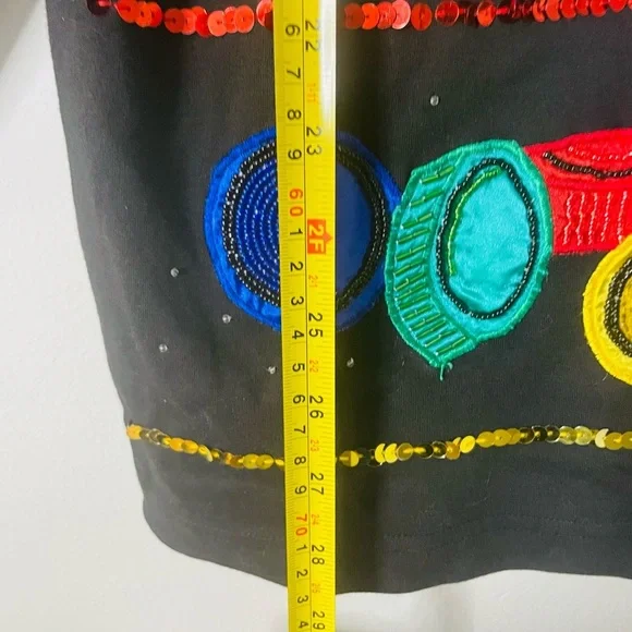 Vintage Cedars Sequin and Beaded Vegas Casino Cotton Sweater Size L - Picture 7 of 9